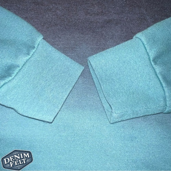 Aviator Nation Women’s Blue/Green Smiley Face Embroidered Hombre V-NeckHoodie😃 - Picture 9 of 13